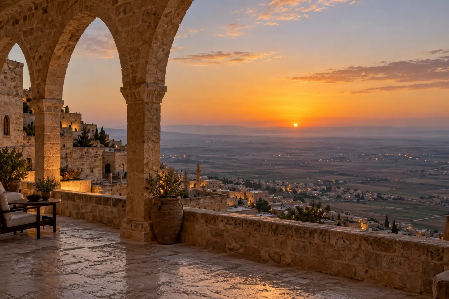 Mardin'den ovaya gün batımı