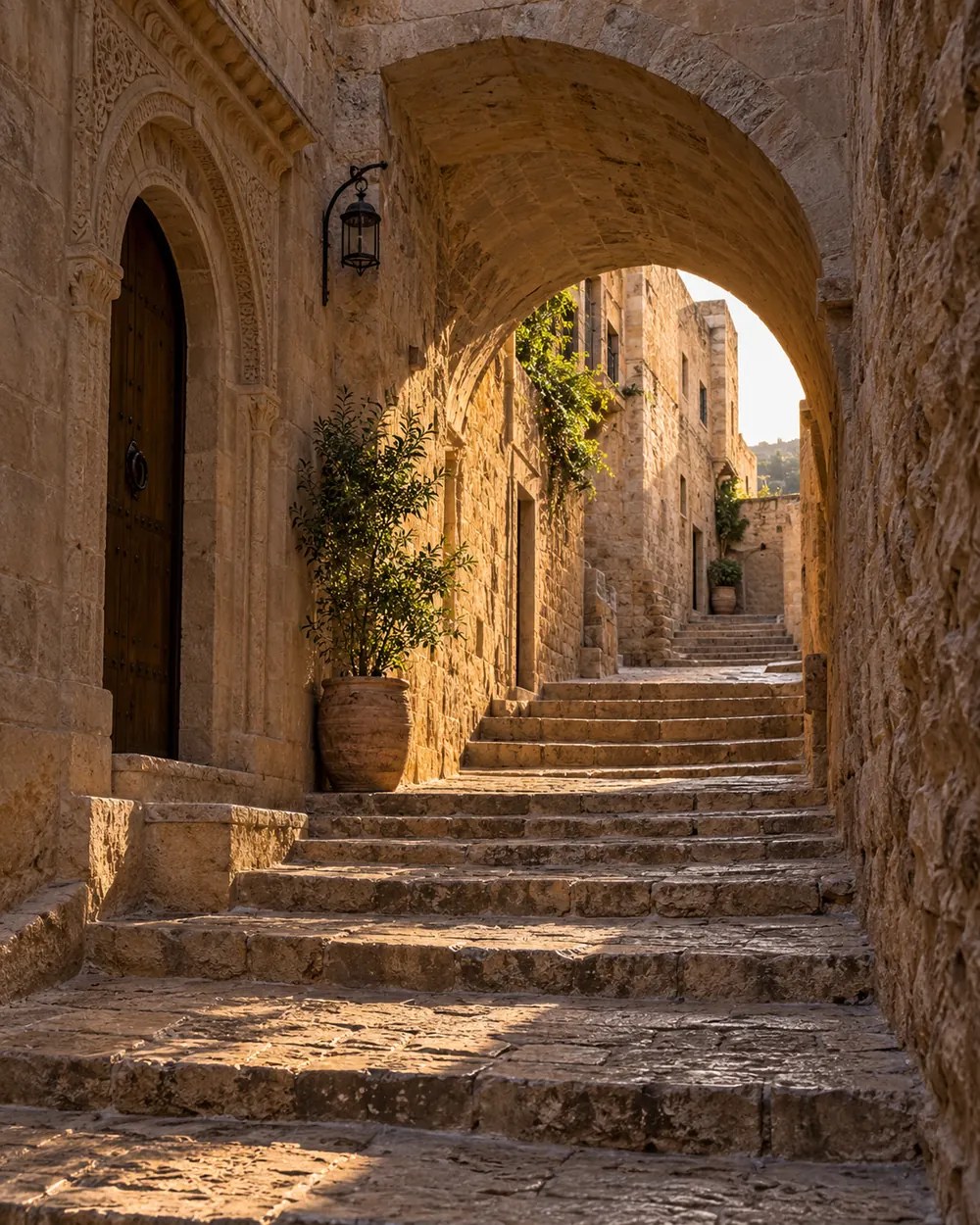 Mardin'de taş sokak ve abbara